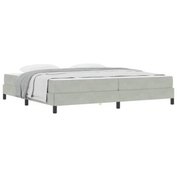 Boxspringbett mit Matratze Hellgrau 200 x 200 cm Samt
