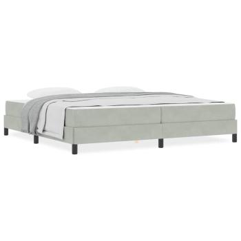Boxspringbett mit Matratze Hellgrau 200 x 200 cm Samt