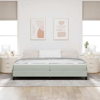 Boxspringbett mit Matratze Hellgrau 200 x 200 cm Samt