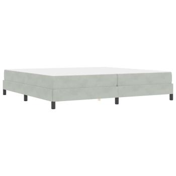Boxspringbett mit Matratze Hellgrau 200 x 200 cm Samt