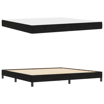 Boxspringbett mit Matratze Schwarz 200 x 200 cm Samt