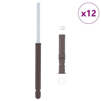 Schwebende Regalhalterungen 12 pcs Braun Ø10 x 170 mm Stahl