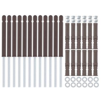 Schwebende Regalhalterungen 12 pcs Braun Ø10 x 170 mm Stahl