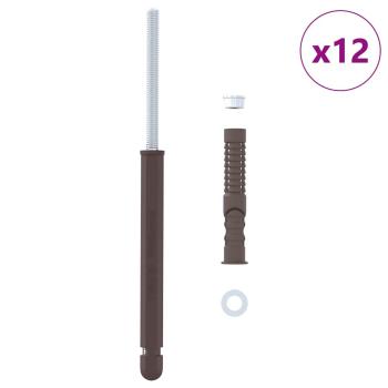 Schwebende Regalhalterungen 12 pcs Braun Ø12 x 190 mm Stahl