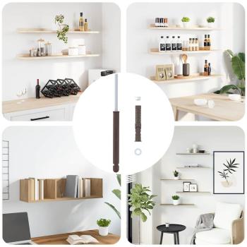 ARDEBO.de - Schwebende Regalhalterungen 12 pcs Braun Ø14 x 210 mm Stahl