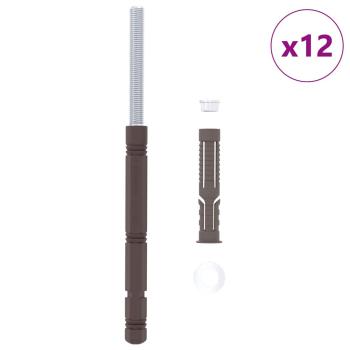 Schwebende Regalhalterungen 12 pcs Braun Ø14 x 210 mm Stahl