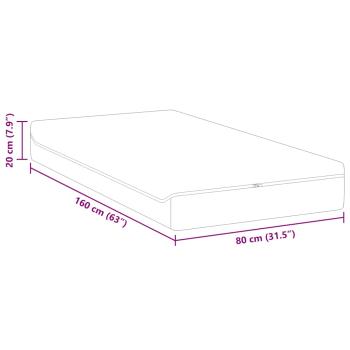 Matratzen Weiß, Grau 80 x 160 cm 100% Polyester Jacquardstoff