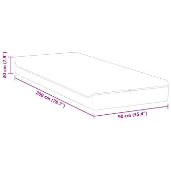 Matratze Weiß und Grau 90 x 200 cm Jacquard-Stoff