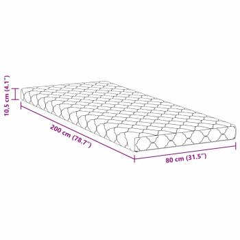 Matratzen Weiß 200 x 80 cm 100% Polyester-Gewebe