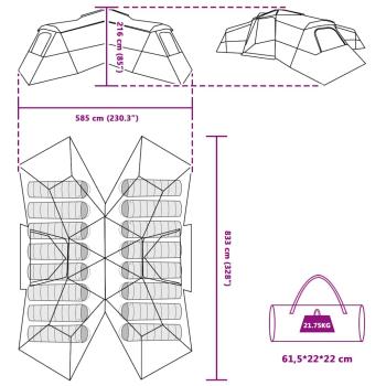 Zelt Blau Groß Polyester