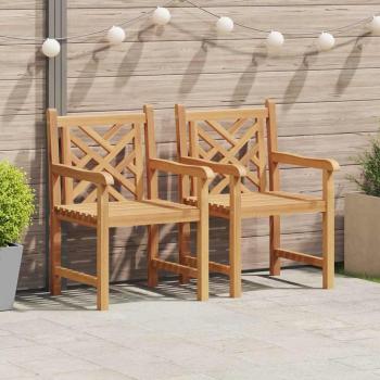 ARDEBO.de - Gartenstuhl 2 pcs Braun 58 x 60 x 90 cm Massives Teakholz