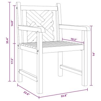 Gartenstuhl 2 pcs Braun 58 x 60 x 90 cm Massives Teakholz