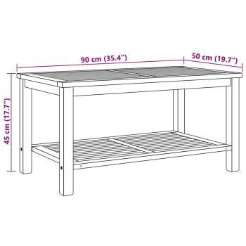 Couchtisch Braun 90 x 50 x 45 cm Massives Teakholz