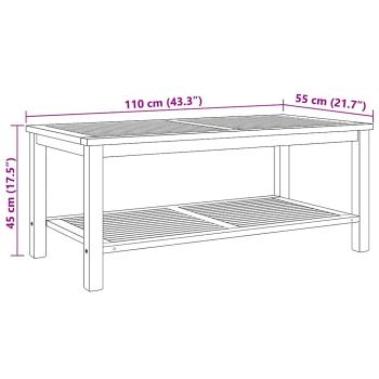 Couchtisch Braun 110 x 55 x 45 cm Massives Teakholz