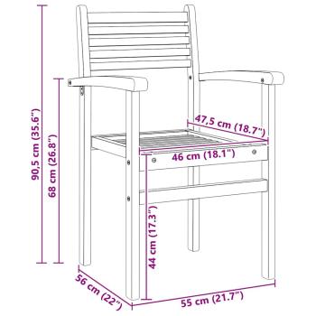 Garten Stapelstühle 2 pcs Braun 55.5 x 55.5 x 90 cm