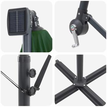 Auskragender Bananenschirm mit Schloss Grün 249 x 249 x 250 cm