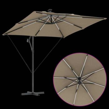 Sonnenschirm Taupe 249 x 249 x 250 cm Polyester und Aluminium