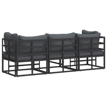 Gartenmöbel-Sets mit Kissen mit Kissen 3 pcs Schwarz und Anthrazit