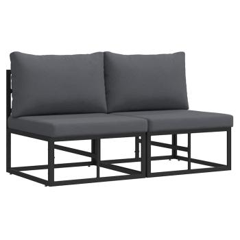 ARDEBO.de - Gartenmöbel-Sets mit Kissen mit Kissen 2 pcs Schwarz und Anthrazit
