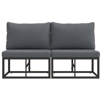 Gartenmöbel-Sets mit Kissen mit Kissen 2 pcs Schwarz und Anthrazit