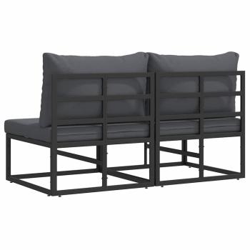 Gartenmöbel-Sets mit Kissen mit Kissen 2 pcs Schwarz und Anthrazit