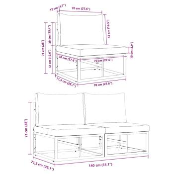 Gartenmöbel-Sets mit Kissen mit Kissen 2 pcs Schwarz und Anthrazit