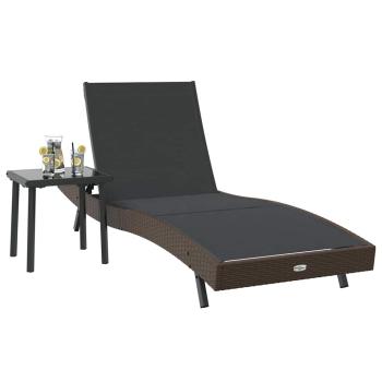 Liegestuhl mit Kissen -Person 2 pcs Braun 40 x 40 x 40,5 cm Poly Rattan