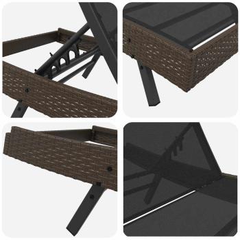Liegestuhl mit Kissen -Person 2 pcs Braun 40 x 40 x 40,5 cm Poly Rattan