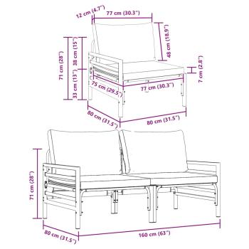 Gartenmöbel-Sets mit Kissen mit Kissen 2 pcs Anthrazit