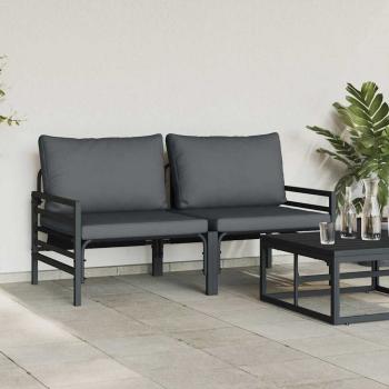 Gartenmöbel-Sets mit Kissen mit Kissen 2 pcs Anthrazit