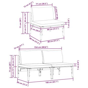 Gartenmöbel-Sets mit Kissen mit Kissen 2 pcs Anthrazit