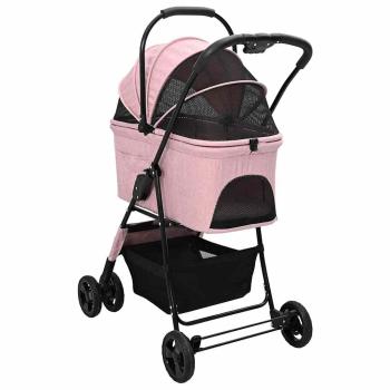 Faltbarer Haustierwagen Rosa 81 x 47 x 99 cm Oxford Stoff