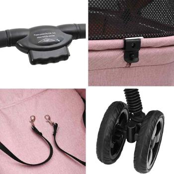 Faltbarer Haustierwagen Rosa 81 x 47 x 99 cm Oxford Stoff