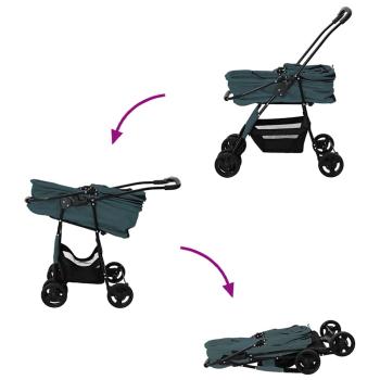 Faltbarer Haustierwagen Grün 81 x 47 x 99 cm Oxford Stoff