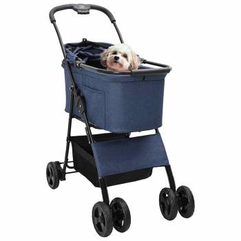 Faltbarer Haustierwagen Blau 81 x 47 x 99 cm Oxford Stoff
