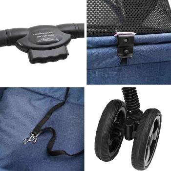 Faltbarer Haustierwagen Blau 81 x 47 x 99 cm Oxford Stoff