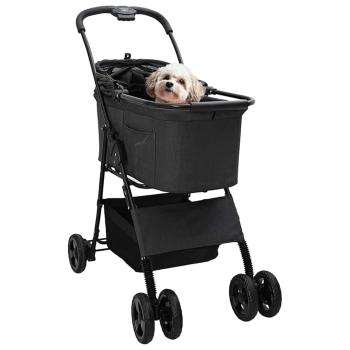Faltbarer Haustierwagen Schwarz 81 x 47 x 99 cm Oxford Stoff