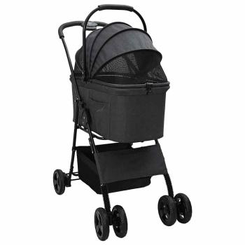 Faltbarer Haustierwagen Schwarz 81 x 47 x 99 cm Oxford Stoff