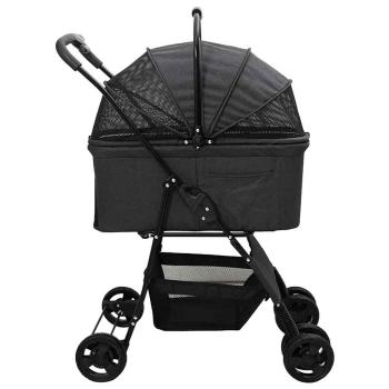 Faltbarer Haustierwagen Schwarz 81 x 47 x 99 cm Oxford Stoff