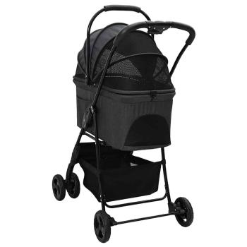 Faltbarer Haustierwagen Schwarz 81 x 47 x 99 cm Oxford Stoff