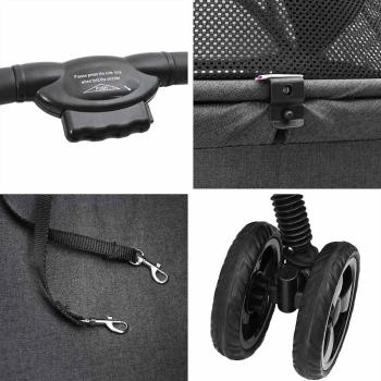 Faltbarer Haustierwagen Schwarz 81 x 47 x 99 cm Oxford Stoff