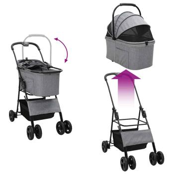 Faltbarer Haustierwagen Grau 81 x 47 x 99 cm Oxford Stoff