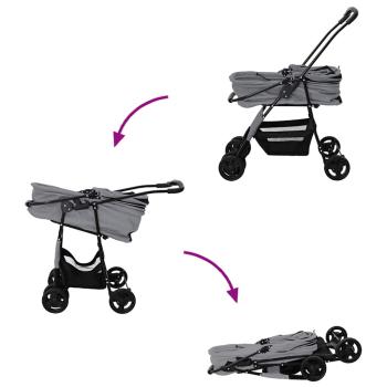 Faltbarer Haustierwagen Grau 81 x 47 x 99 cm Oxford Stoff