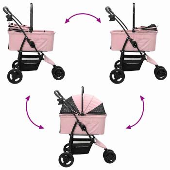 Faltbarer Haustierwagen Rosa 78 x 54 x 101 cm Oxford Stoff