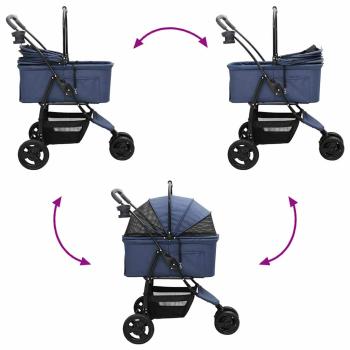 Faltbarer Haustierwagen Blau 78 x 54 x 101 cm Oxford Stoff