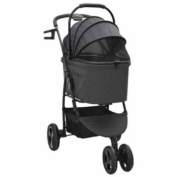 Faltbarer Haustierwagen Schwarz 78 x 54 x 101 cm Oxford Stoff