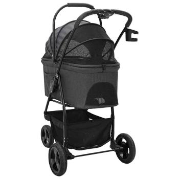 Faltbarer Haustierwagen Schwarz 78 x 54 x 101 cm Oxford Stoff