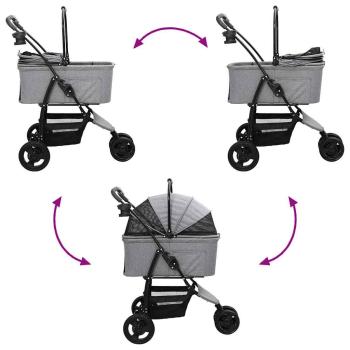 Faltbarer Haustierwagen Grau 78 x 54 x 101 cm Oxford Stoff