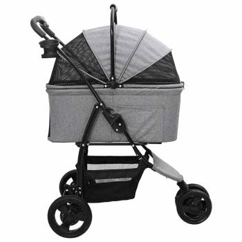 Faltbarer Haustierwagen Grau 78 x 54 x 101 cm Oxford Stoff