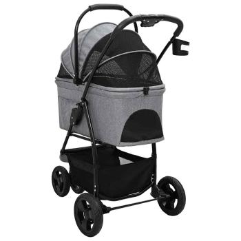Faltbarer Haustierwagen Grau 78 x 54 x 101 cm Oxford Stoff